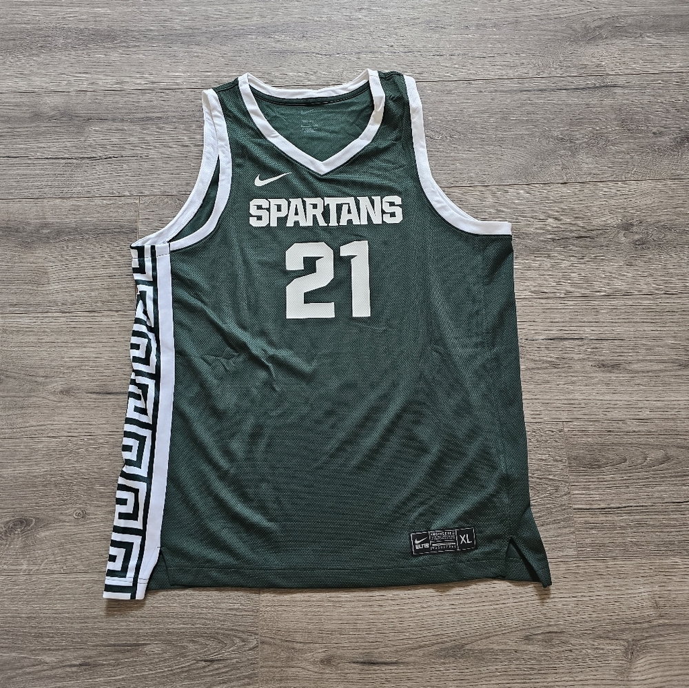 Nike Michigan State Spartans #21 Elite Green Jersey Mens XL
